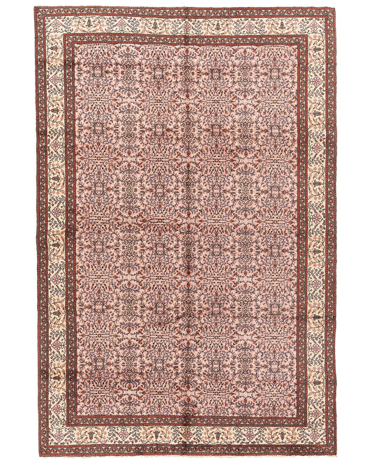 Oriental Rug Anatolian Handmade Wool On Cotton 197 X 291 Cm - 6' 6'' X 9' 7'' Pink C004 ER23