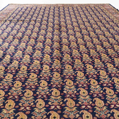 Oriental Rug Anatolian Handmade Wool On Cotton 198 X 290 Cm - 6' 6'' X 9' 7'' Navy Blue C012 ER23