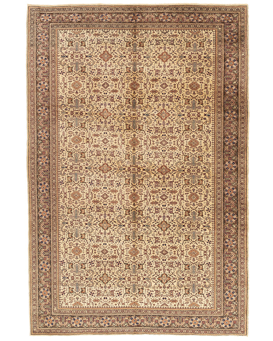Oriental Rug Anatolian Handmade Wool On Cotton 200 X 290 Cm - 6' 7'' X 9' 7'' Sand C007 ER23