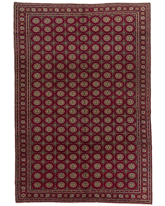 Oriental Rug Anatolian Handmade Wool On Cotton 248 X 368 Cm - 8' 2'' X 12' 1'' Burgundy C021 ER34