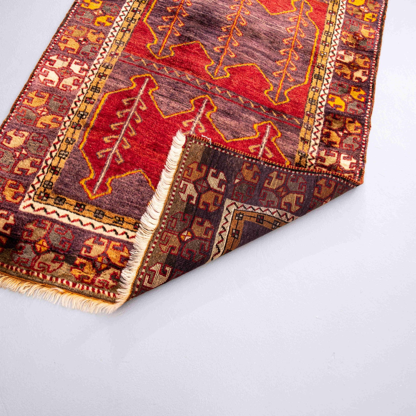 Oriental Rug Anatolian Handmade Wool On Wool 106 X 191 Cm - 3' 6'' X 6' 4'' Red C014 ER01