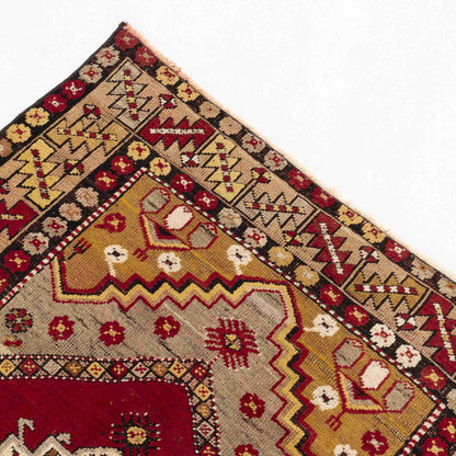 Oriental Rug Anatolian Handmade Wool On Wool 107 X 151 Cm - 3' 7'' X 5' Red C014 ER01
