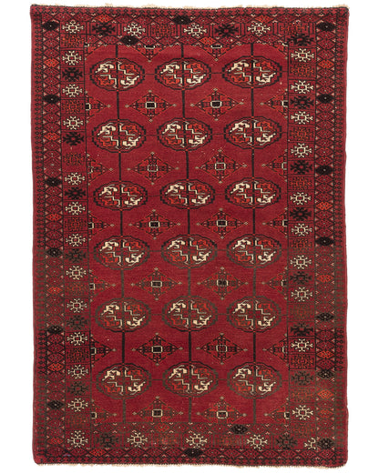 Oriental Rug Anatolian Handmade Wool On Wool 110 X 158 Cm - 3' 8'' X 5' 3'' Burgundy C021 ER01