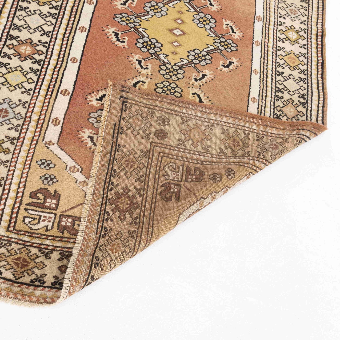 Oriental Rug Anatolian Handmade Wool On Wool 114 X 195 Cm - 3' 9'' X 6' 5'' Sand C007 ER01