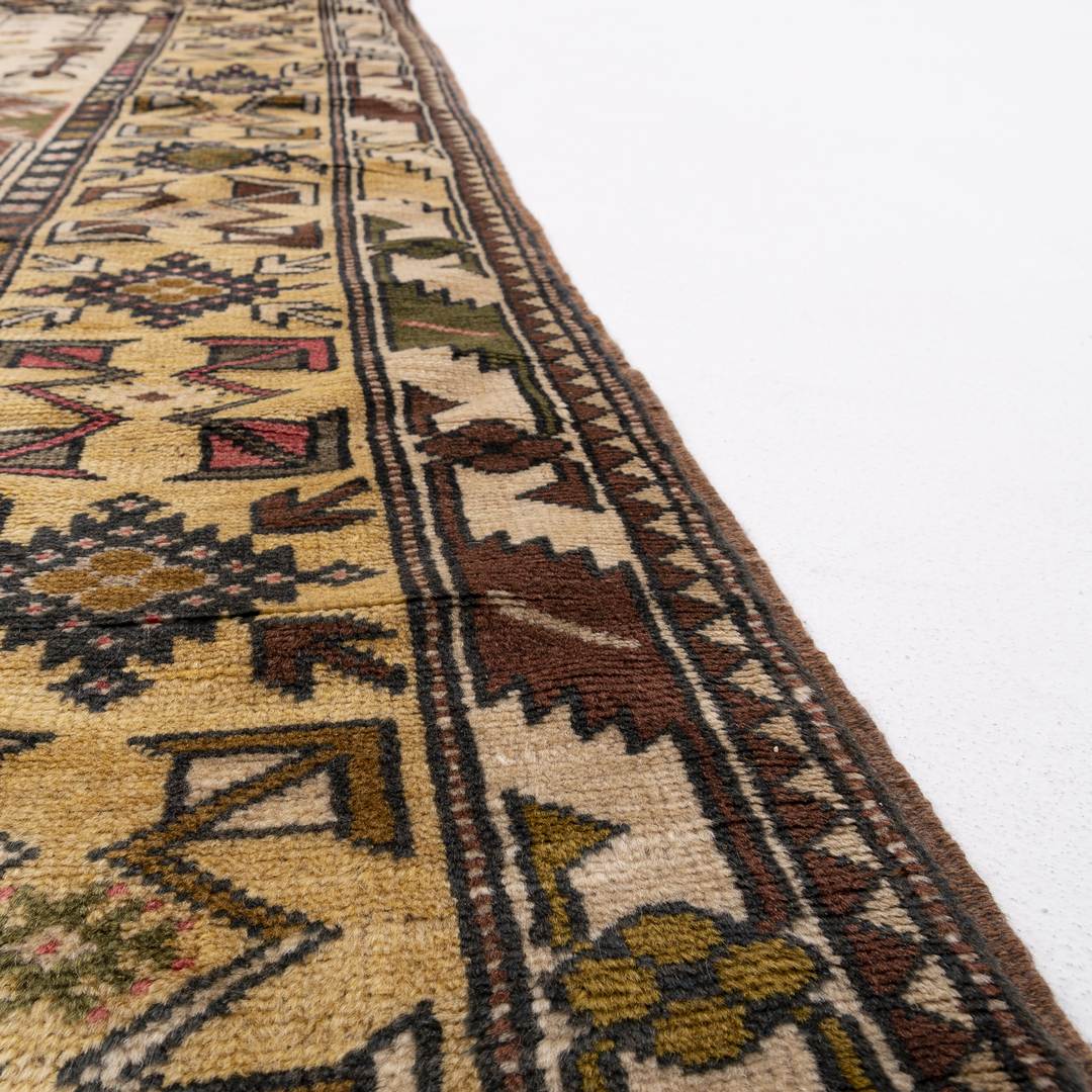 Oriental Rug Anatolian Handmade Wool On Wool 117 X 218 Cm - 3' 11'' X 7' 2'' Brown C005 ER01