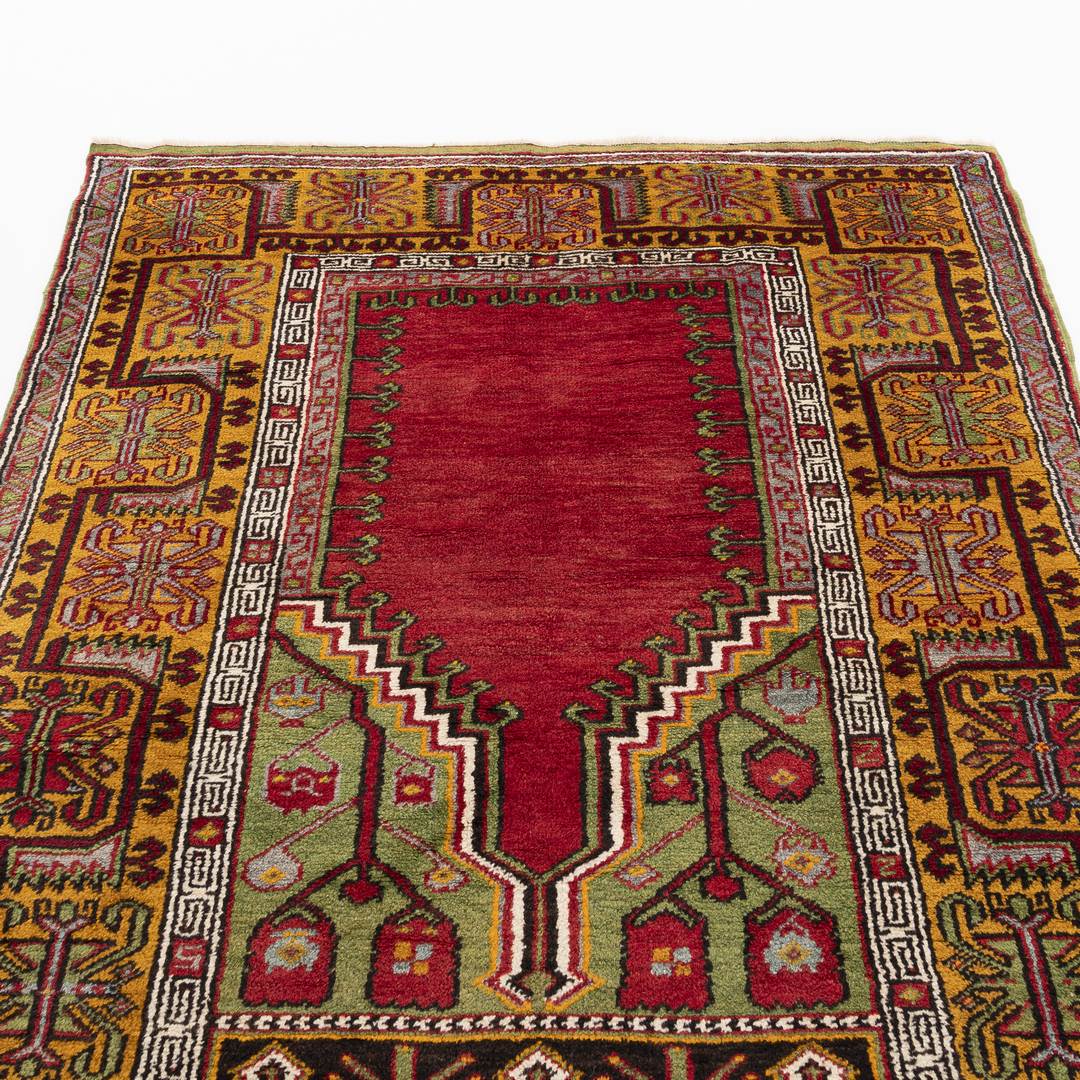 Oriental Rug Anatolian Handmade Wool On Wool 140 X 220 Cm - 4' 8'' X 7' 3'' Red C014 ER12