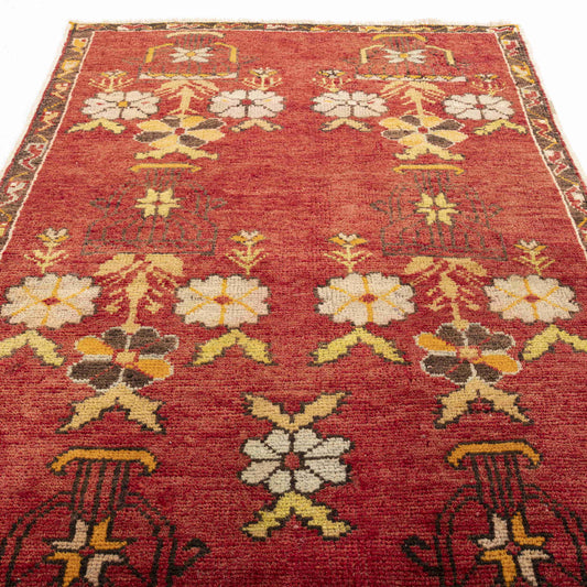 Oriental Rug Anatolian Handmade Wool On Wool 77 X 126 Cm - 2' 7'' X 4' 2'' Red C014 ER01