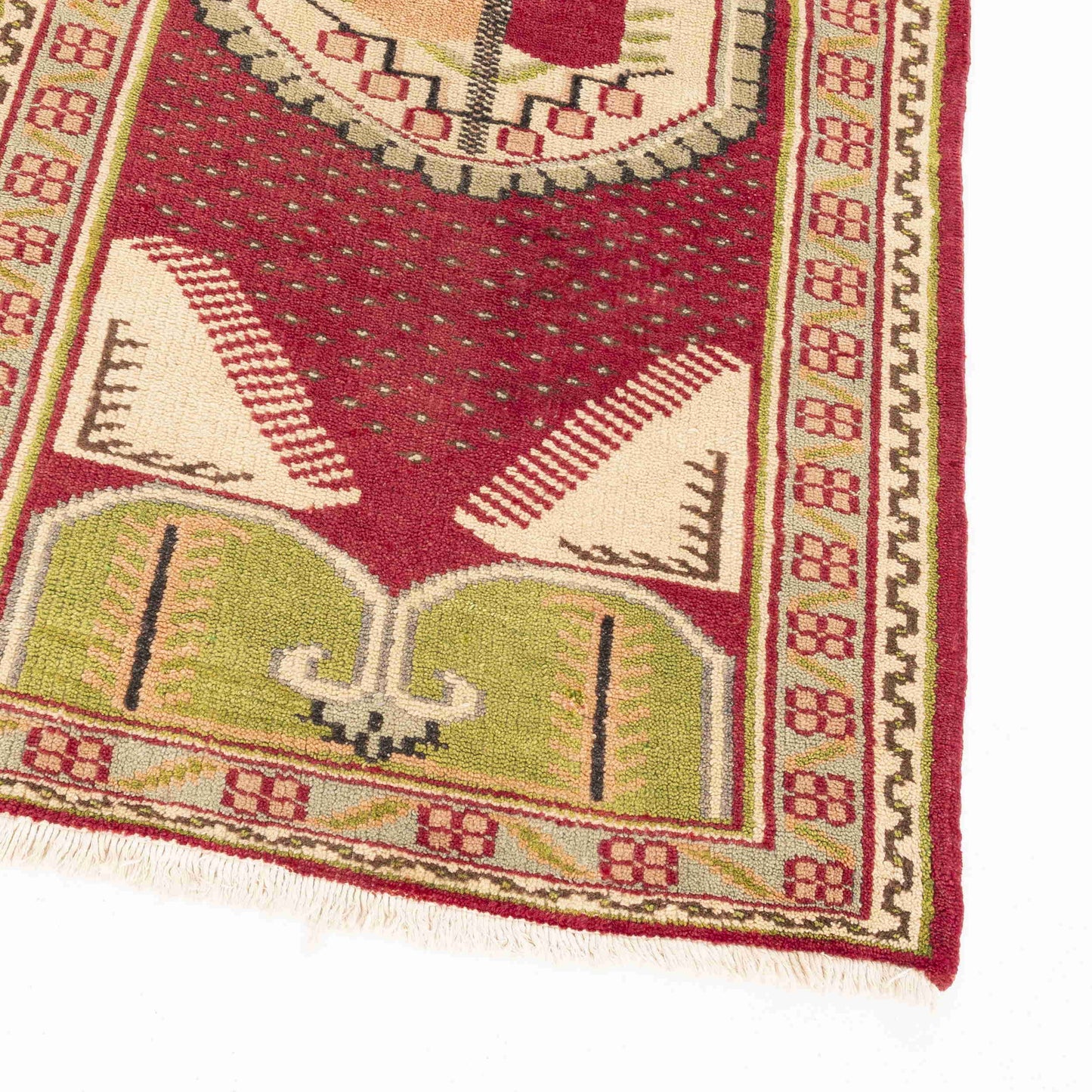 Oriental Rug Anatolian Handmade Wool On Wool 87 X 163 Cm - 2' 11'' X 5' 5'' Red C014 ER01