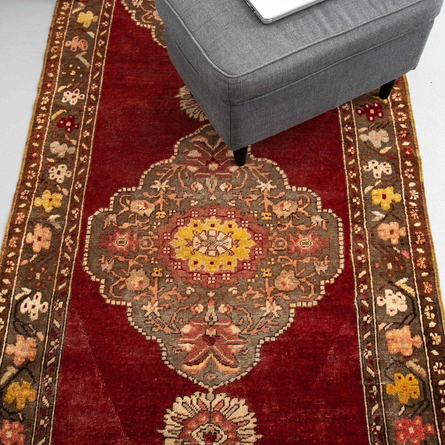 Oriental Rug Anatolian Handwoven Wool On Wool 106 X 320 Cm - 3' 4'' X 10' 6'' Red C014 ER12