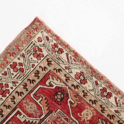 Oriental Rug Anatolian Handwoven Wool On Wool 108 x 165 Cm - 3' 7'' x 5' 5'' Red C014 ER01