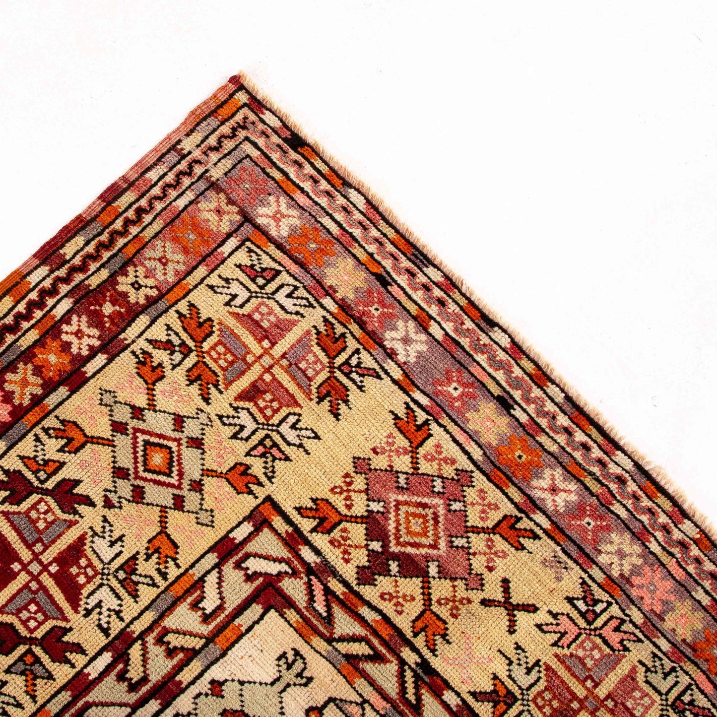 Oriental Rug Anatolian Handwoven Wool On Wool 131 x 170 Cm - 4' 4'' x 5' 7'' Red C014 ER01