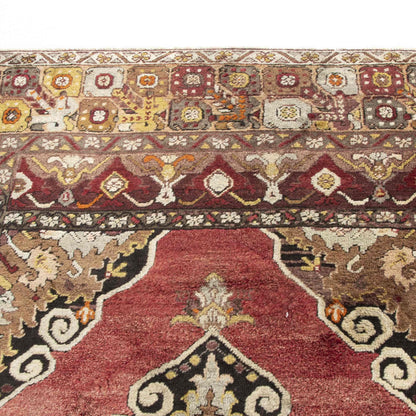 Oriental Rug Anatolian Handwoven Wool On Wool 137 x 195 Cm - 4' 6'' x 6' 5'' Red C014 ER01