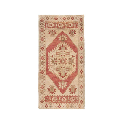 Oriental Rug Anatolian Handwoven Wool On Wool 50 x 100 Cm - 1' 8'' x 3' 4'' Red C014 ER01