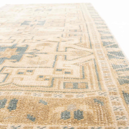 Oriental Rug Anatolian Handwoven Wool On Wool 50 x 115 Cm - 1' 8'' x 3' 10'' Sand C007 ER01