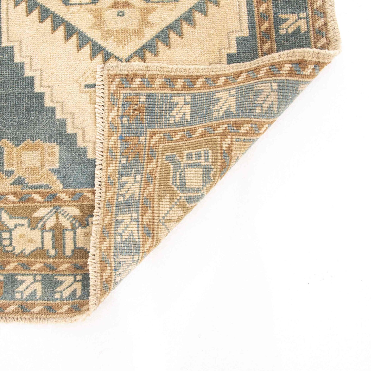 Oriental Rug Anatolian Handwoven Wool On Wool 58 x 110 Cm - 1' 11'' x 3' 8'' Sand C007 ER01