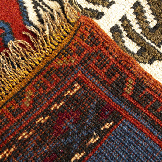 Oriental Rug Anatolian Handwoven Wool On Wool 60 x 96 Cm - 2' x 3' 2'' Navy Blue C012 ER01