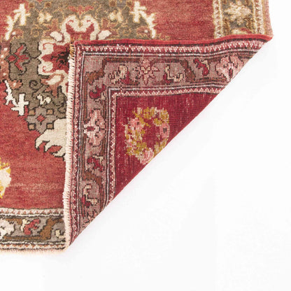 Oriental Rug Anatolian Handwoven Wool On Wool 77 x 78 Cm - 2' 7'' x 2' 7'' Red C014 ER01