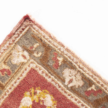 Oriental Rug Anatolian Handwoven Wool On Wool 77 x 78 Cm - 2' 7'' x 2' 7'' Red C014 ER01