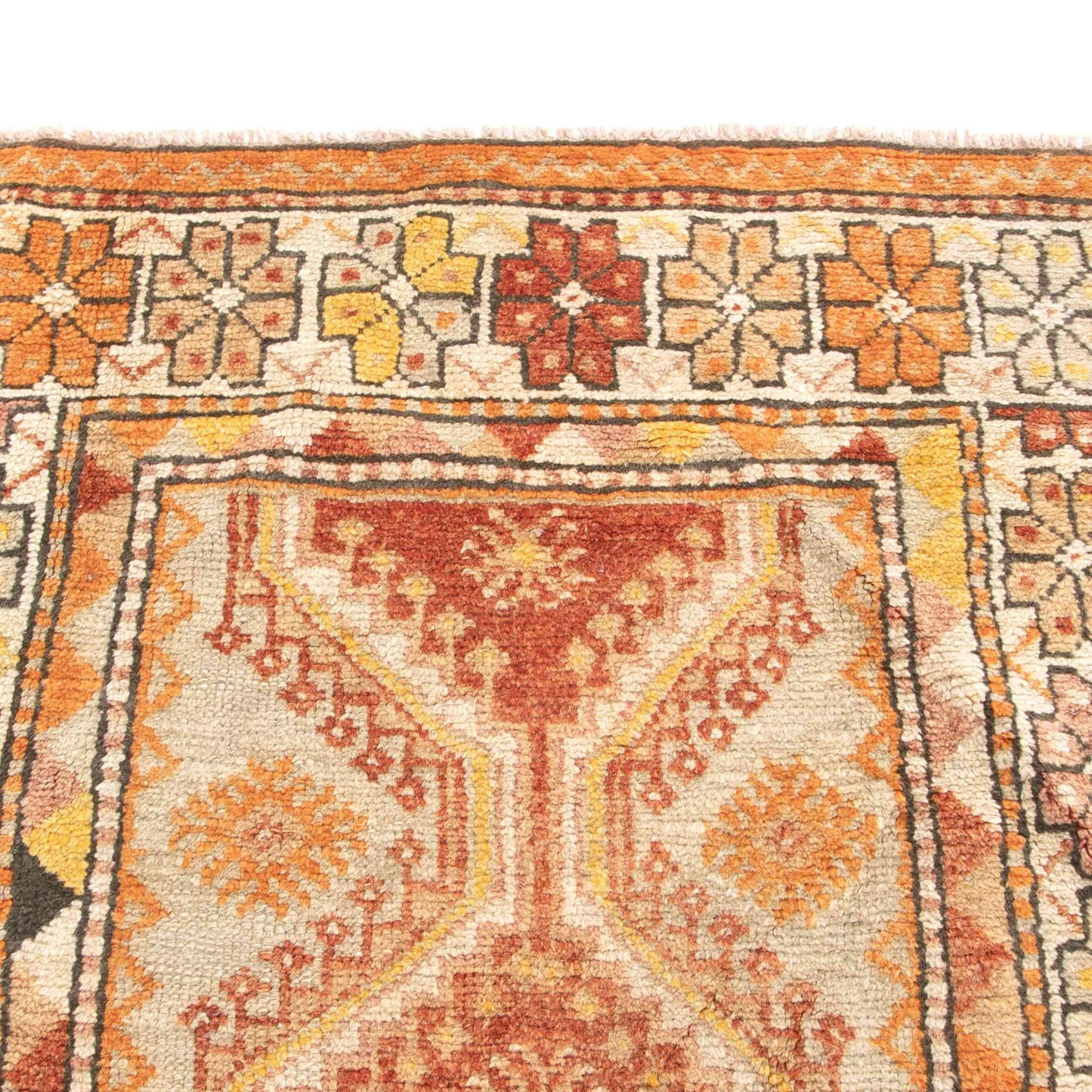 Oriental Rug Anatolian Handwoven Wool On Wool 78 x 158 Cm - 2' 7'' x 5' 3'' Orange C011 ER01