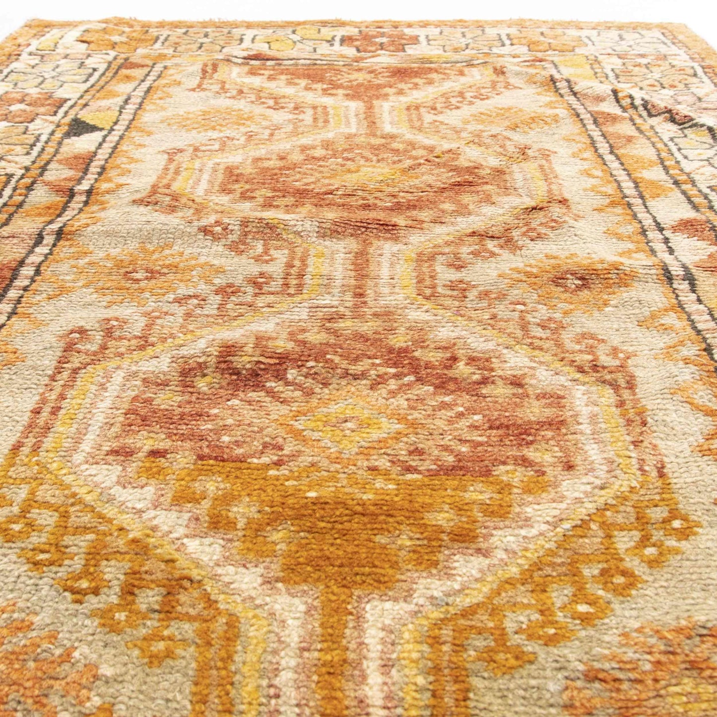Oriental Rug Anatolian Handwoven Wool On Wool 78 x 158 Cm - 2' 7'' x 5' 3'' Orange C011 ER01