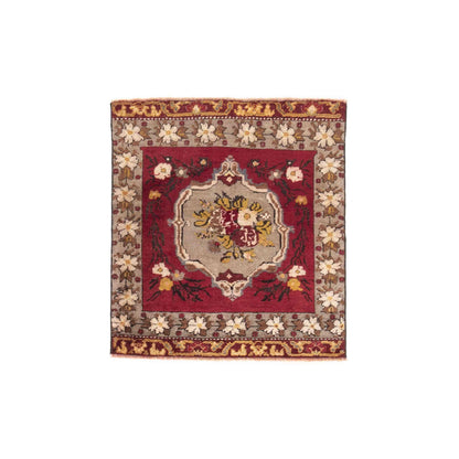 Oriental Rug Anatolian Handwoven Wool On Wool 78 x 80 Cm - 2' 7'' x 2' 8'' Red C014 ER01
