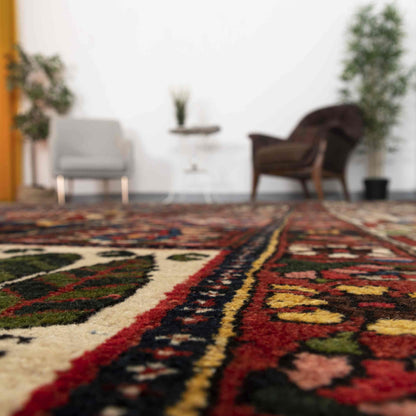 Oriental Rug Bahtiyari Handwoven Wool On Cotton 325 x 450 Cm - 10' 8'' x 14' 10'' Red C014 ER34