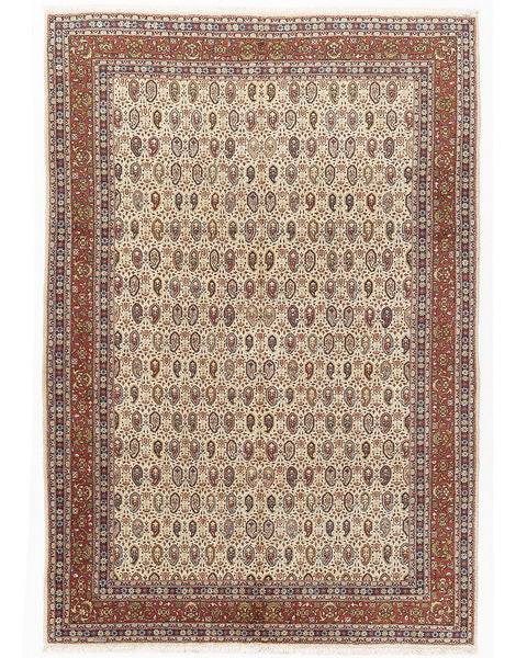 Oriental Rug Hereke Hand Knotted Wool On Cotton 200 X 284 Cm - 6' 7'' X 9' 4'' Multicolor C016 ER12