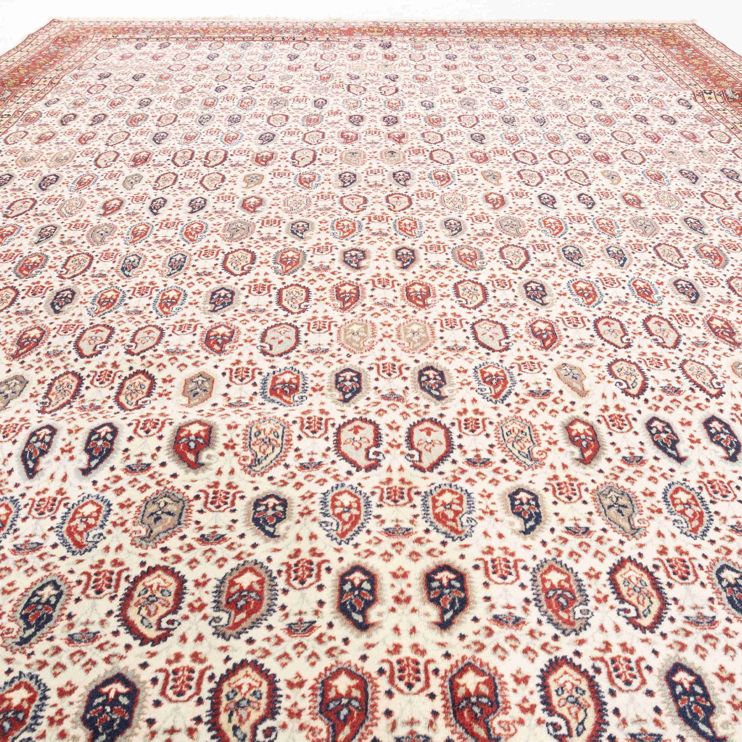 Oriental Rug Hereke Hand Knotted Wool On Cotton 227 X 320 Cm - 7' 6'' X 10' 6'' Red C014 ER23