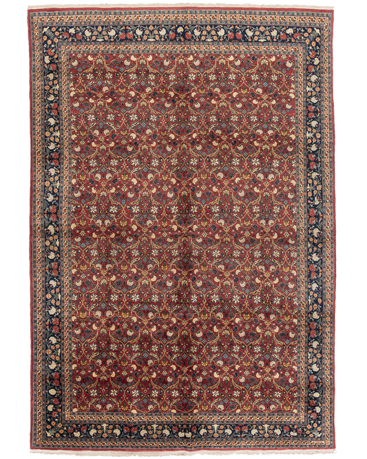 Oriental Rug Hereke Hand Knotted Wool On Cotton 235 X 345 Cm - 7' 9'' X 11' 4'' Red C014 ER23