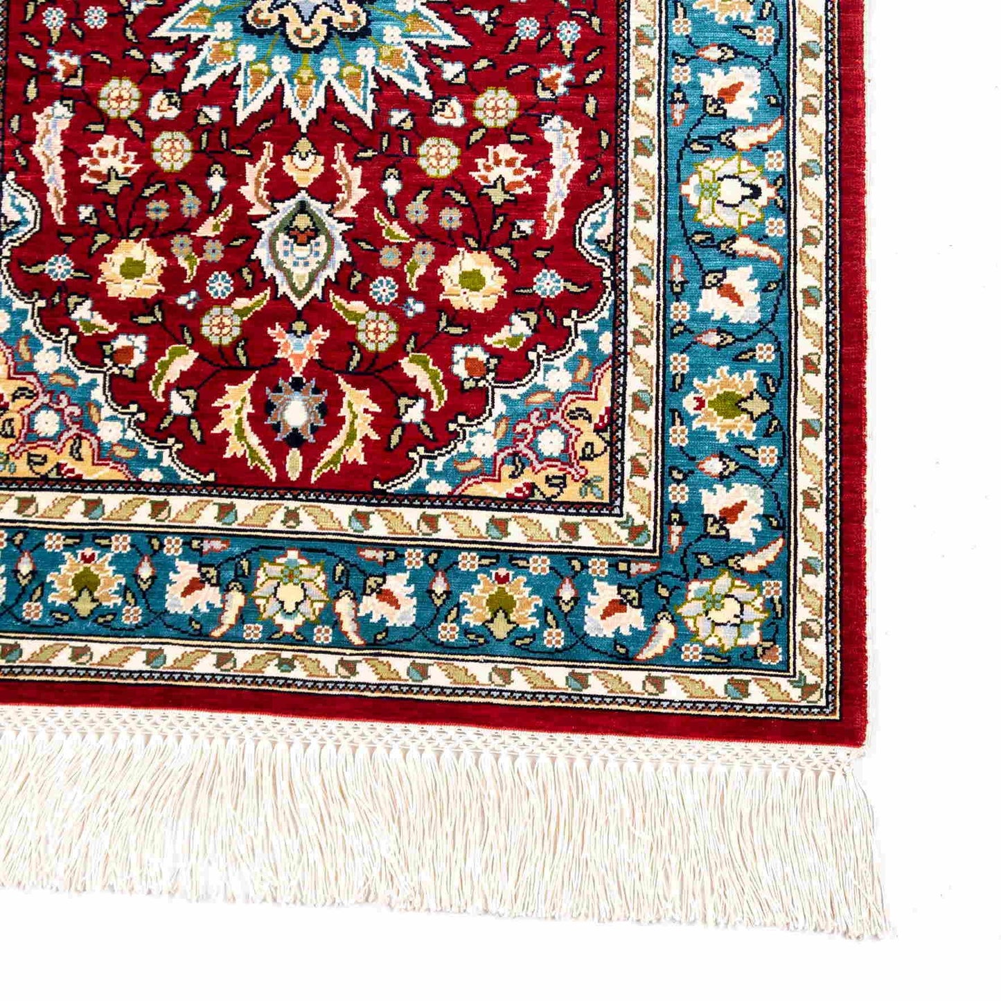 Oriental Rug Hereke Handmade Pure Silk - 48 X 63 Cm - 1' 7'' X 2' 1'' Turquosie C019 ER01