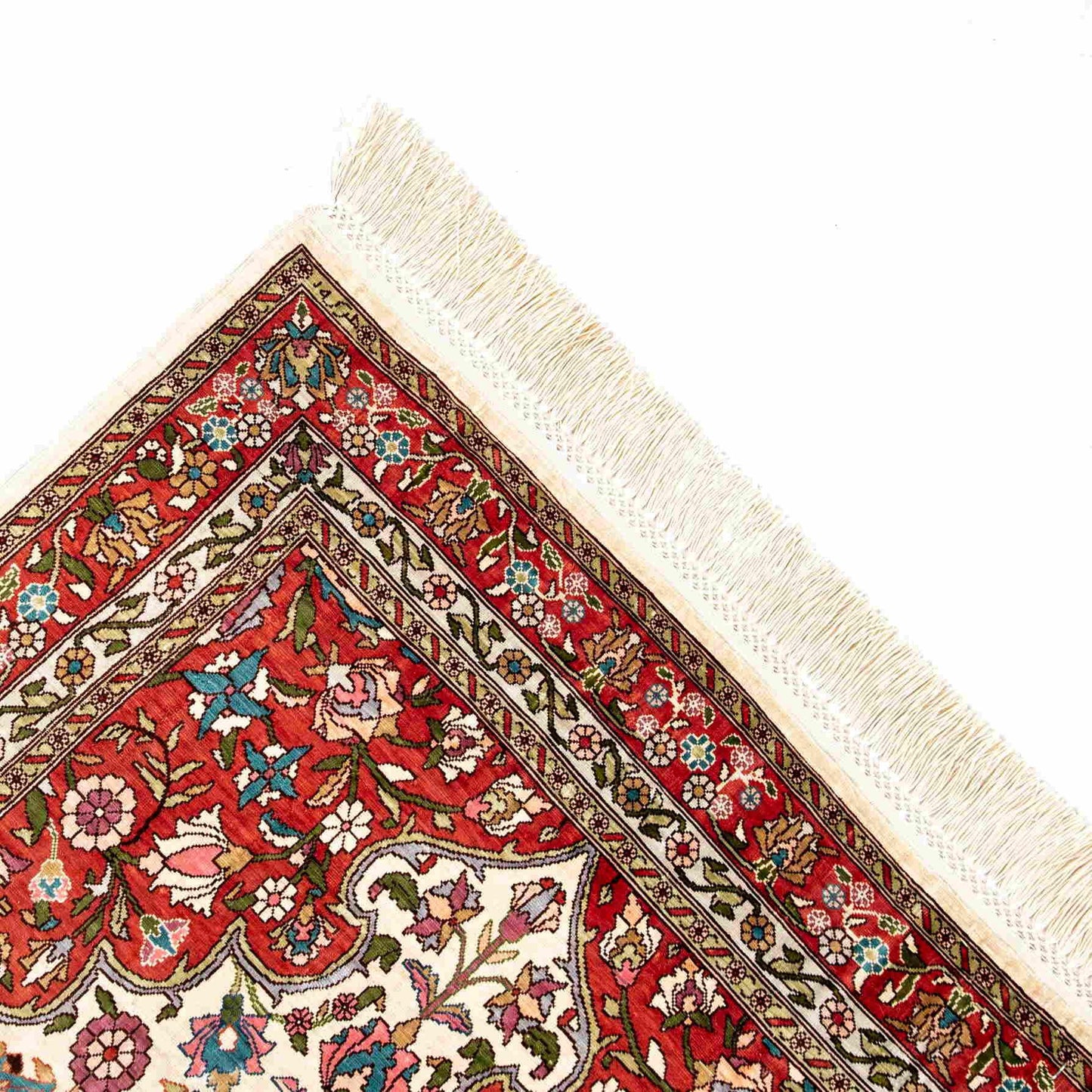 Oriental Rug Hereke Handmade Pure Silk - 65 X 107 Cm - 2' 2'' X 3' 7'' Red C014 ER01