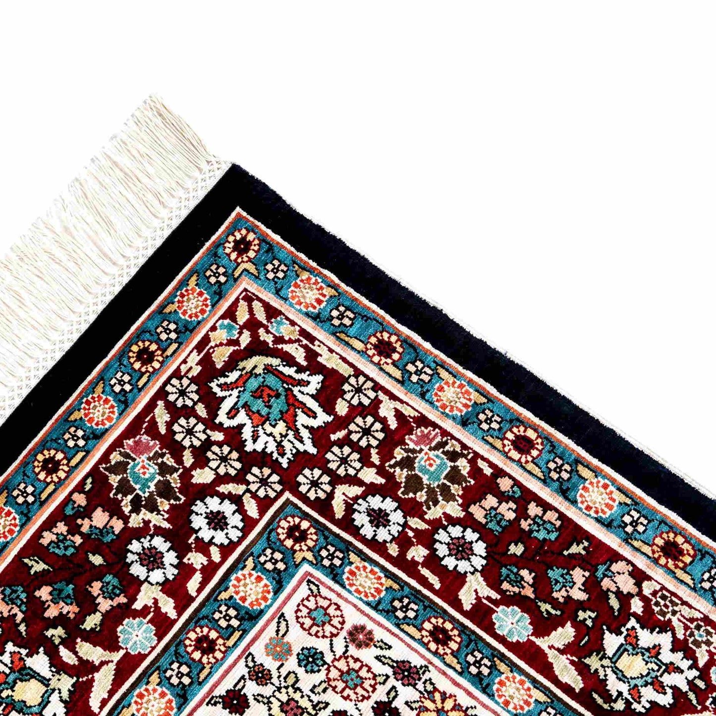 Oriental Rug Hereke Handmade Pure Silk - 75 X 112 Cm - 2' 6'' X 3' 9'' Black C002 ER01