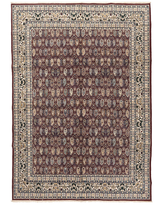 Oriental Rug Hereke Handmade Wool On Cotton 211 X 298 Cm - 7' X 9' 10'' Burgundy C021 ER23