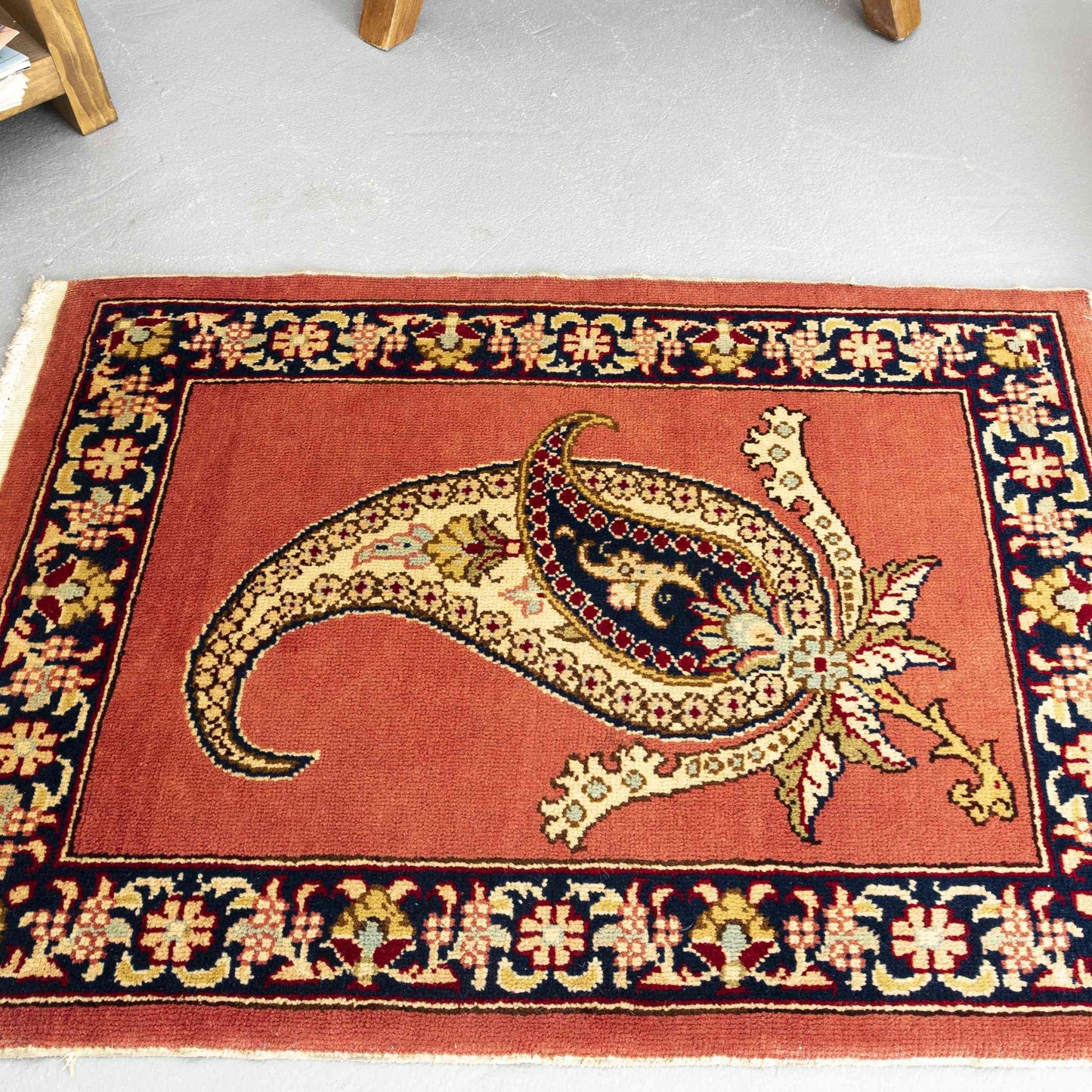 Oriental Rug Kayseri Handwoven Wool On Cotton 54 X 75 Cm - 1' 10'' X 2' 6'' Pink C004 ER01