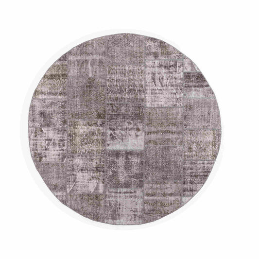 Oriental Rug Patchwork Hand Knotted Wool On Wool 250 x 250 Cm - 8' 3'' x 8' 3'' Grey C008 ER23