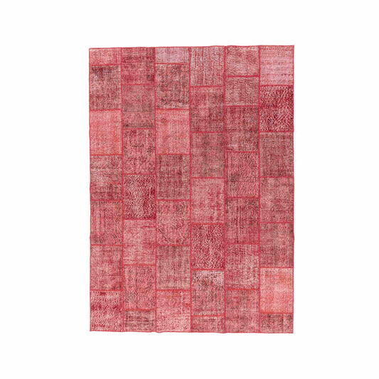 Oriental Rug Patchwork Hand Knotted Wool On Wool 250 x 350 Cm - 8' 3'' x 11' 6'' Red C014 ER34