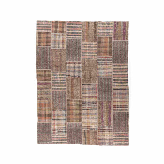 Oriental Rug Patchwork Hand Knotted Wool On Wool 300 x 400 Cm - 9' 11'' x 13' 2'' Brown C005 ER34