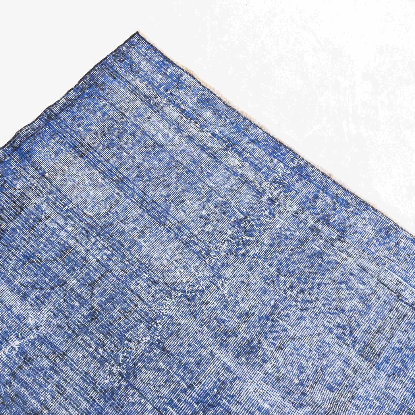 Alfombra oriental vintage anudada a mano de lana sobre algodón 120 x 195 cm - 4' x 6' 5'' Azul C010 ER01