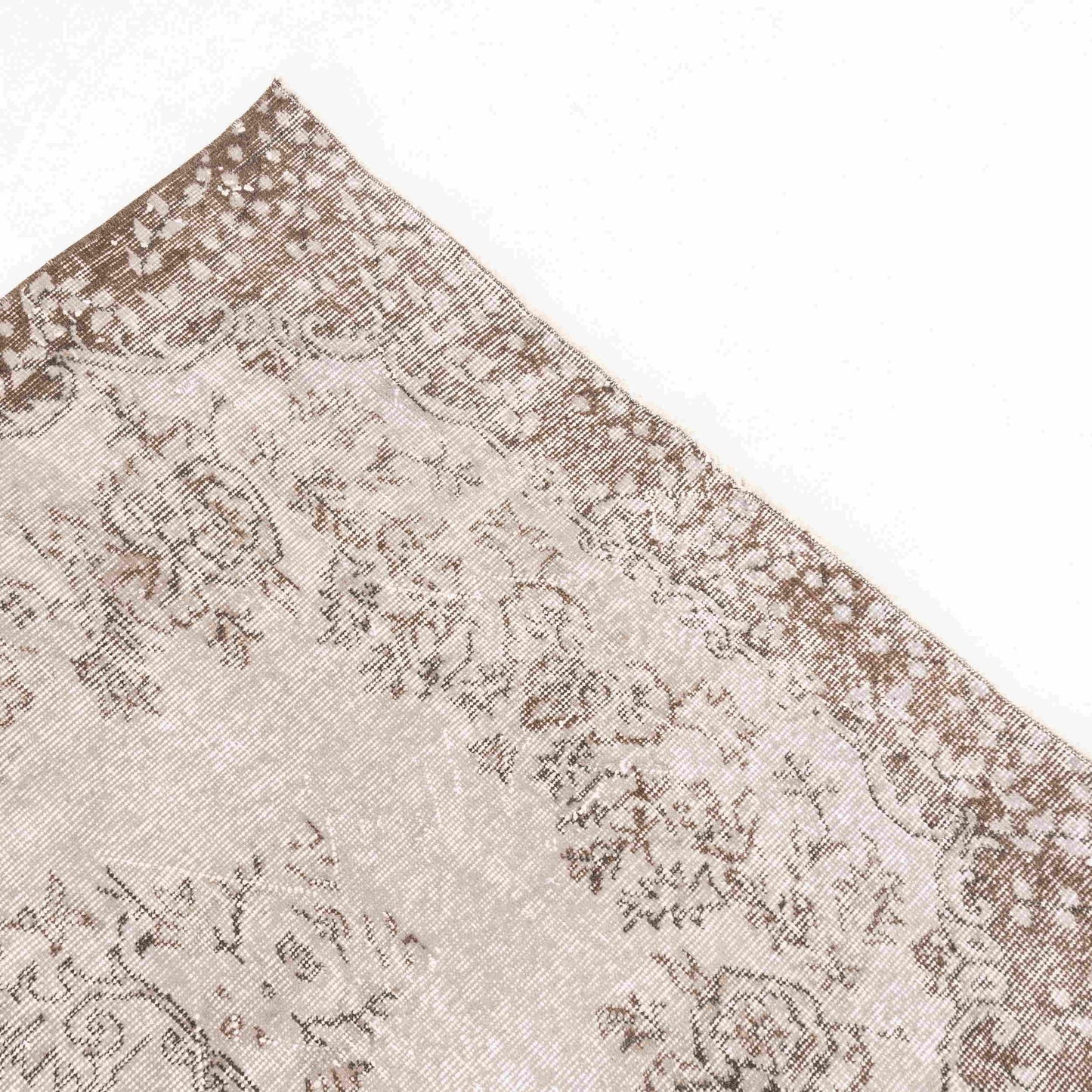 Alfombra oriental vintage anudada a mano de lana sobre algodón 120 x 214 cm - 4' x 7' 1'' Rosa C004 ER01