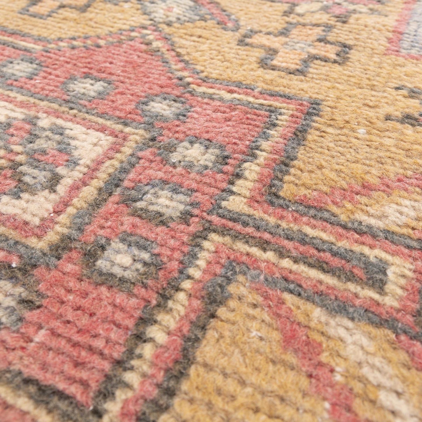 Oriental Rug Vintage Hand Knotted Wool On Cotton 120 X 250 Cm - 4' X 8' 3'' Red C014 ER12