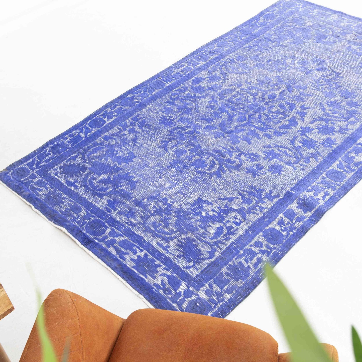 Oriental Rug Vintage Hand Knotted Wool On Cotton 148 x 254 Cm - 4' 11'' x 8' 4'' Purple C017 ER12