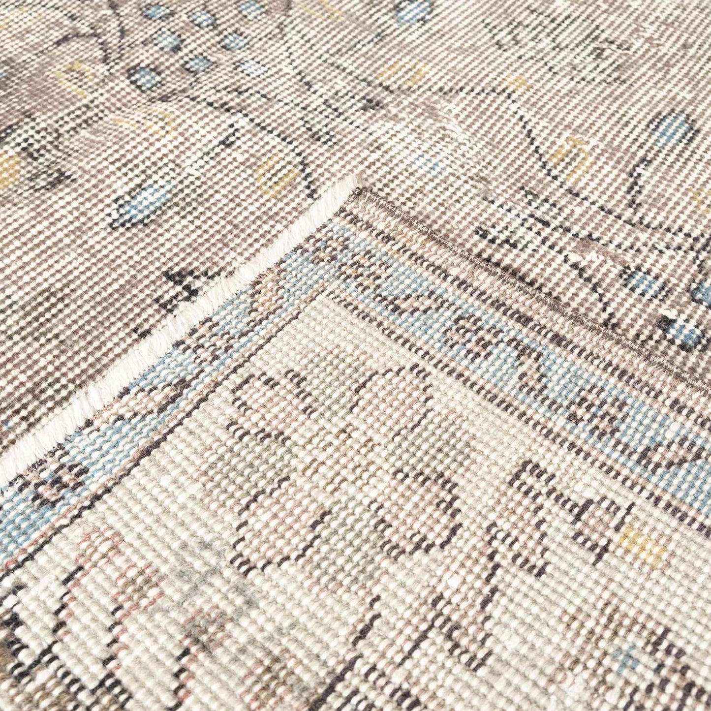 Oriental Rug Vintage Hand Knotted Wool On Cotton 160 x 286 Cm - 5' 3'' x 9' 5'' Grey C008 ER12