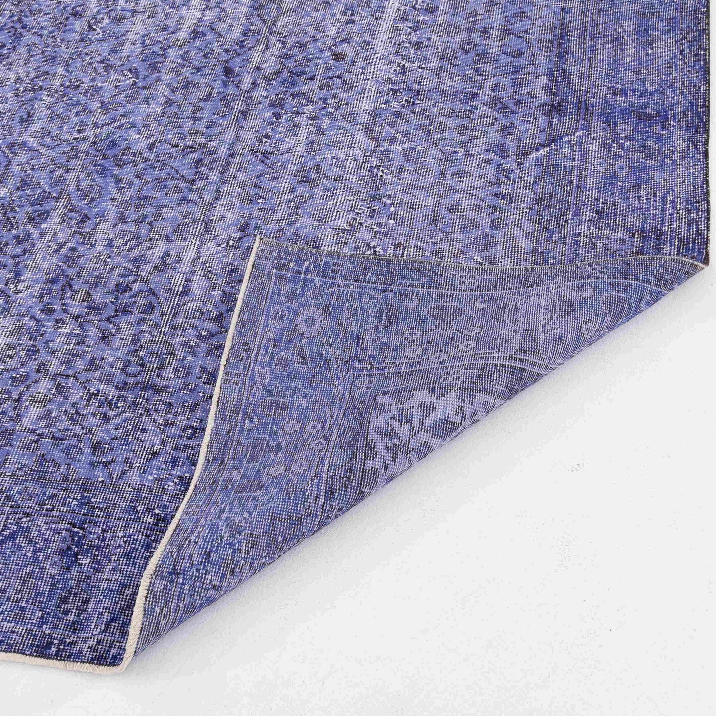 Oriental Rug Vintage Hand Knotted Wool On Cotton 163 x 276 Cm - 5' 5'' x 9' 1'' Purple C017 ER12