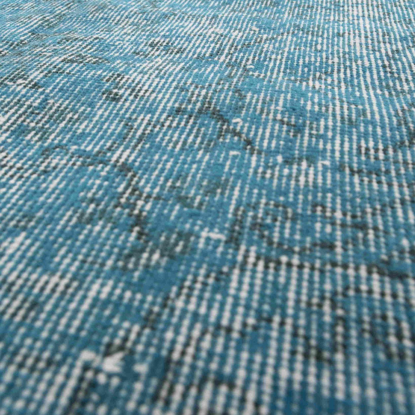 Oriental Rug Vintage Hand Knotted Wool On Cotton 165 x 259 Cm - 5' 5'' x 8' 6'' Turquoise C019 ER12