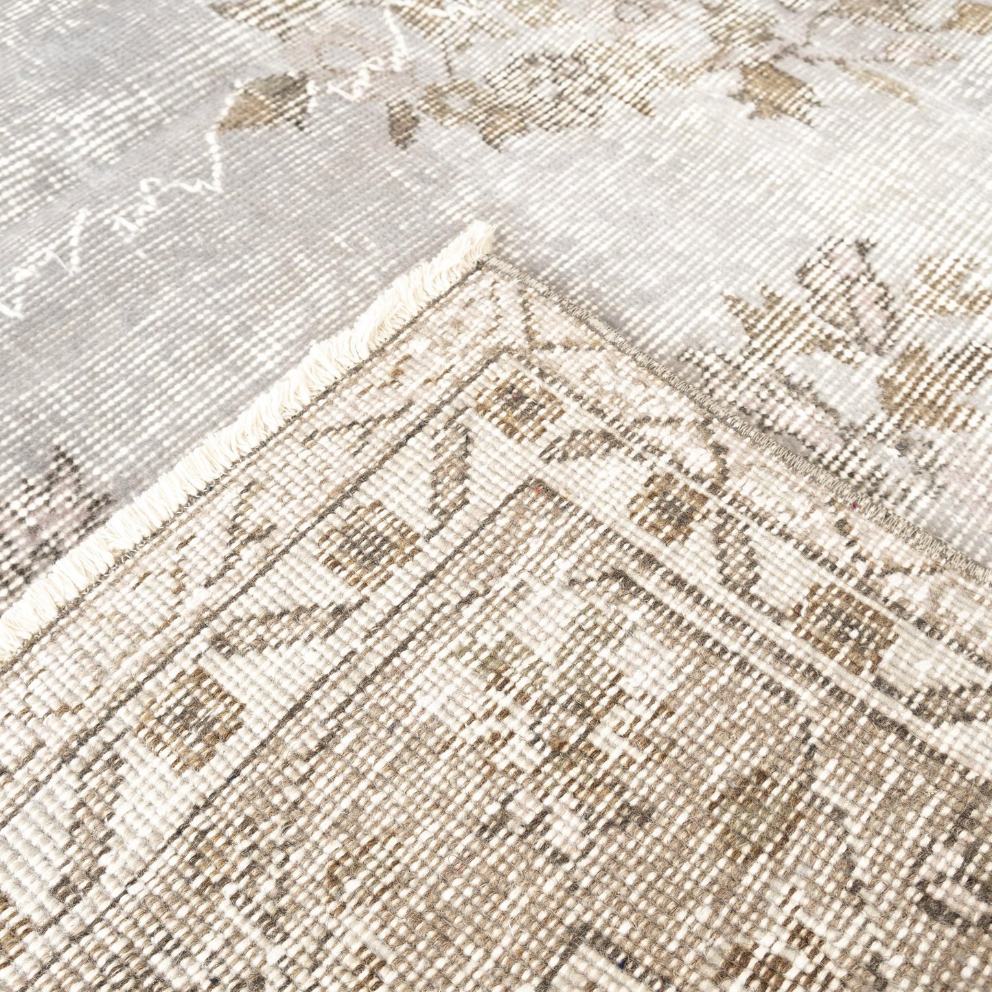 Oriental Rug Vintage Hand Knotted Wool On Cotton 173 x 273 Cm - 5' 9'' x 9' Stone C009 ER12