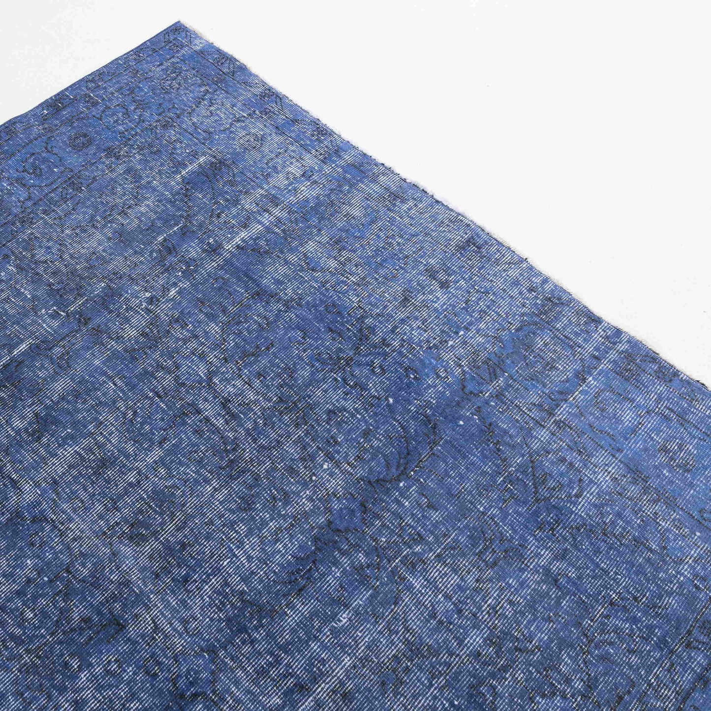 Oriental Rug Vintage Hand Knotted Wool On Cotton 177 x 280 Cm - 5' 10'' x 9' 3'' Navy Blue C012 ER12