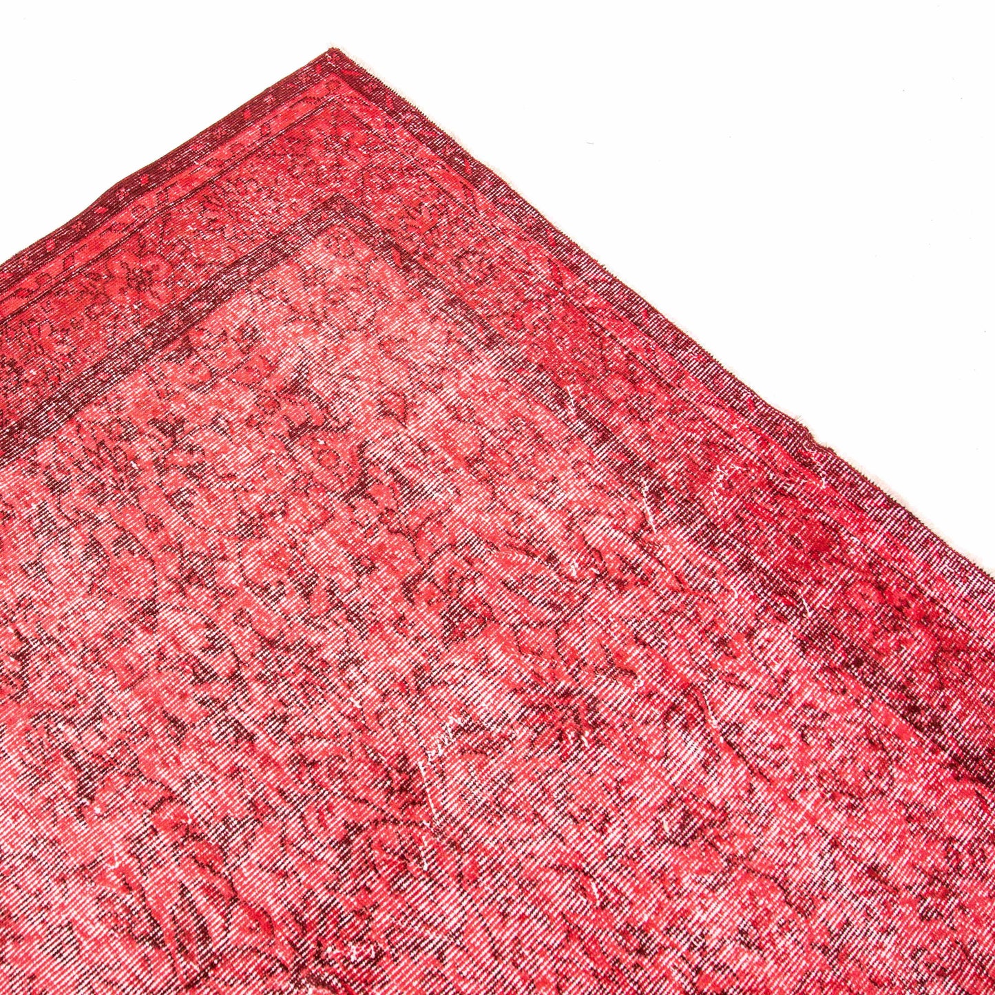 Oriental Rug Vintage Hand Knotted Wool On Cotton 180 x 288 Cm - 5' 11'' x 9' 6'' Red C014 ER12