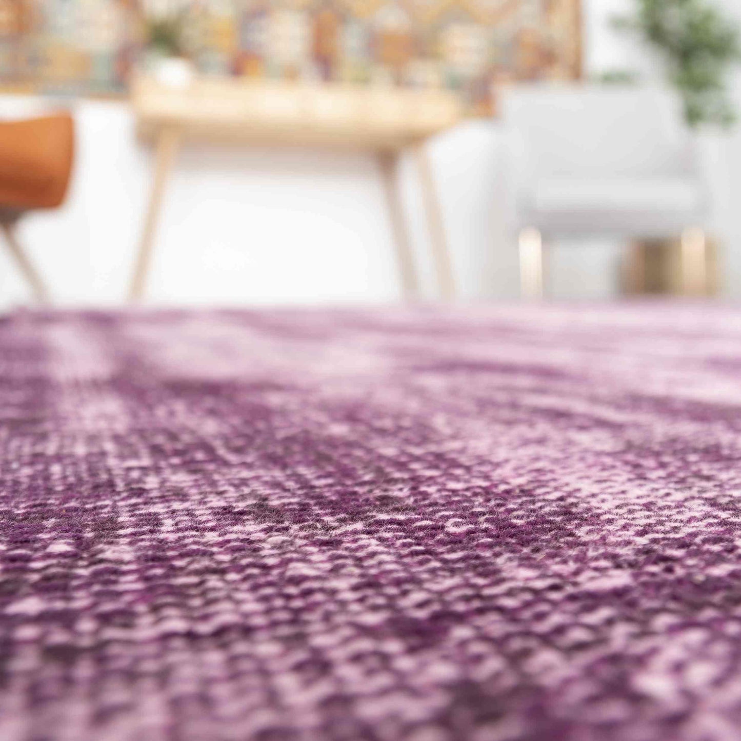 Oriental Rug Vintage Hand Knotted Wool On Cotton 181 x 289 Cm - 6' x 9' 6'' Pink C004 ER12