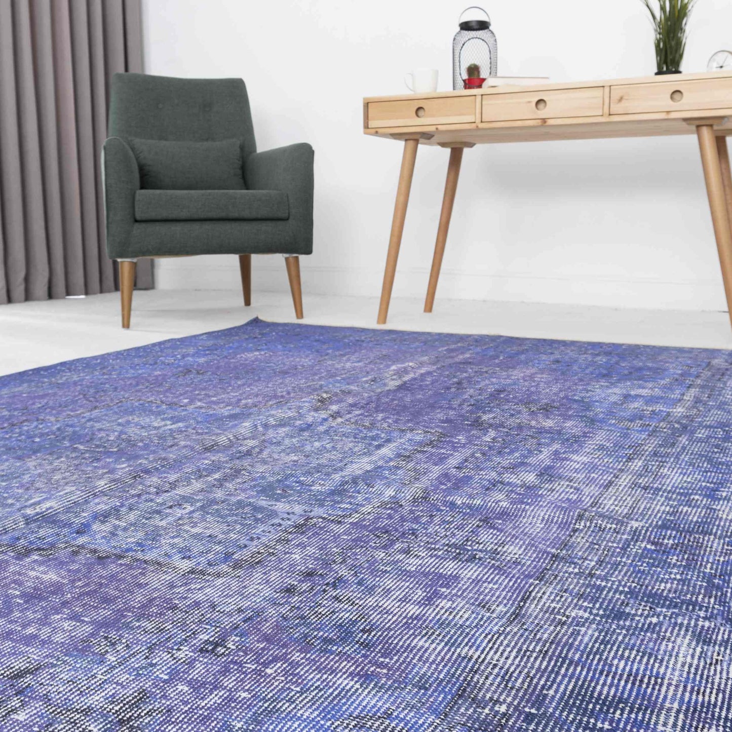 Oriental Rug Vintage Hand Knotted Wool On Cotton 181 x 304 Cm - 6' x 10' Pruple C017 ER12