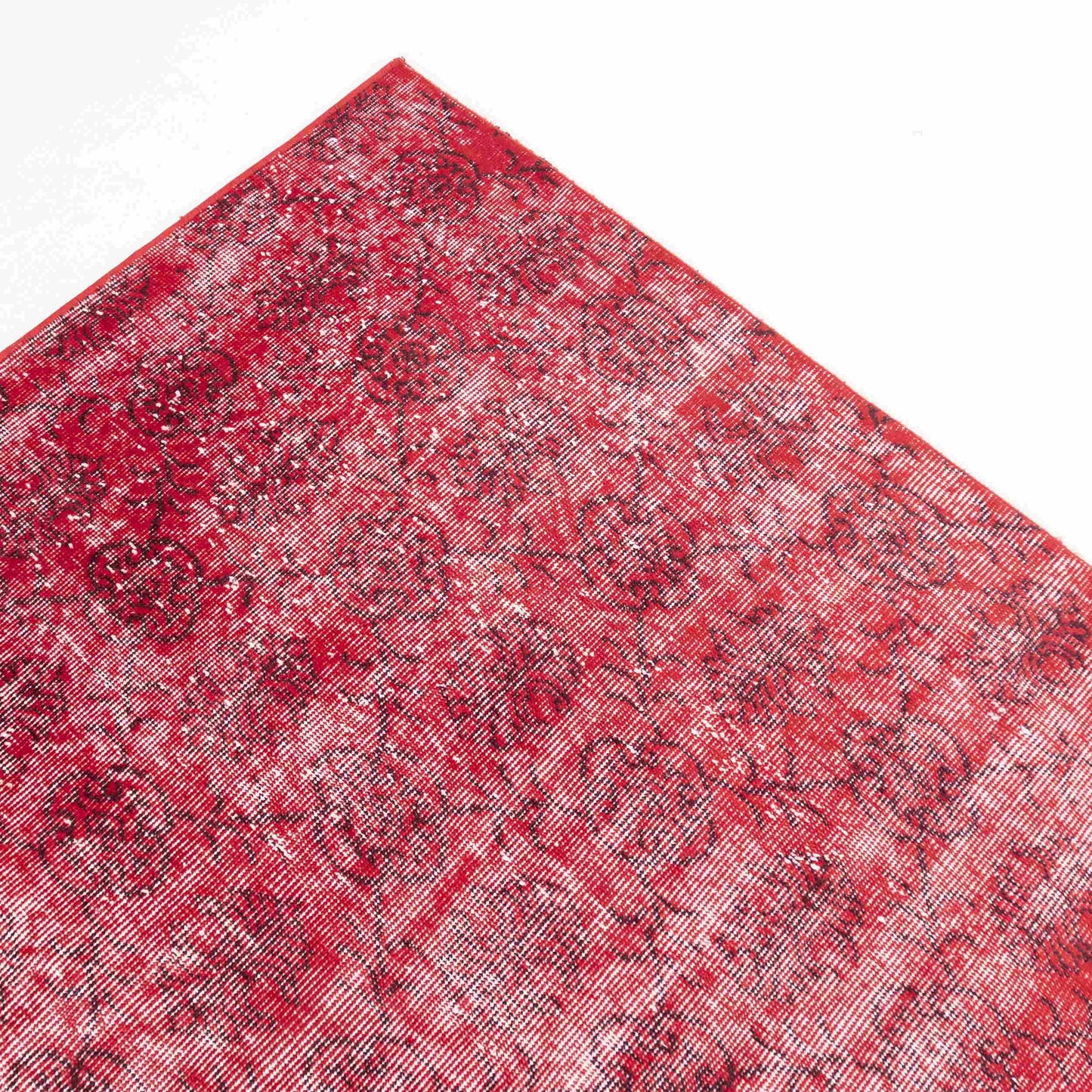 Oriental Rug Vintage Hand Knotted Wool On Cotton 193 x 280 Cm - 6' 4'' x 9' 3'' Red C014 ER12